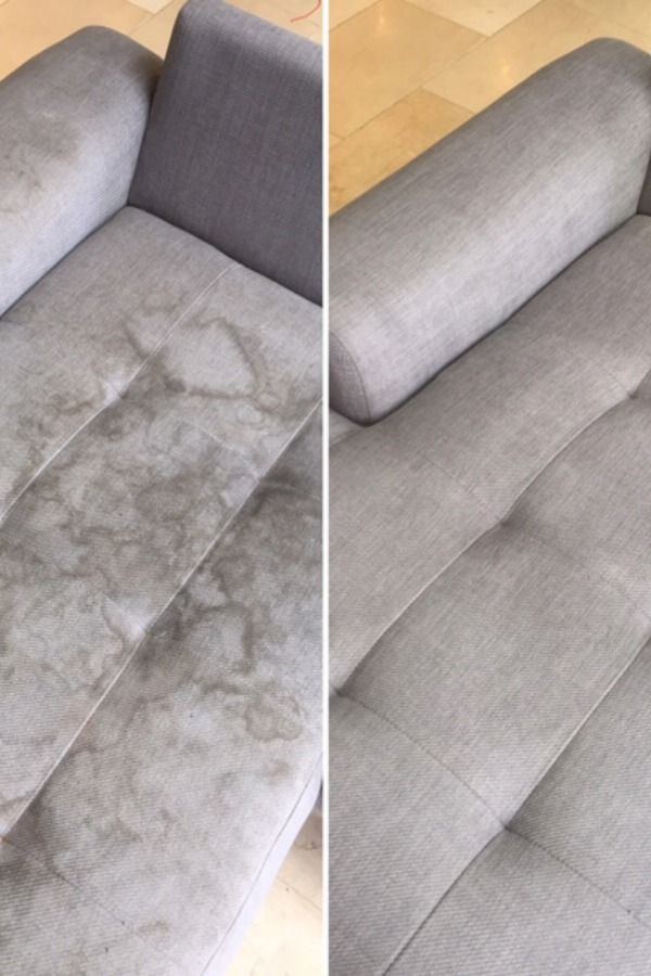 Sofa cleaning before and after — Denver